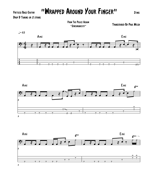 Wrapped Around Your Finger (arr. Accubass)