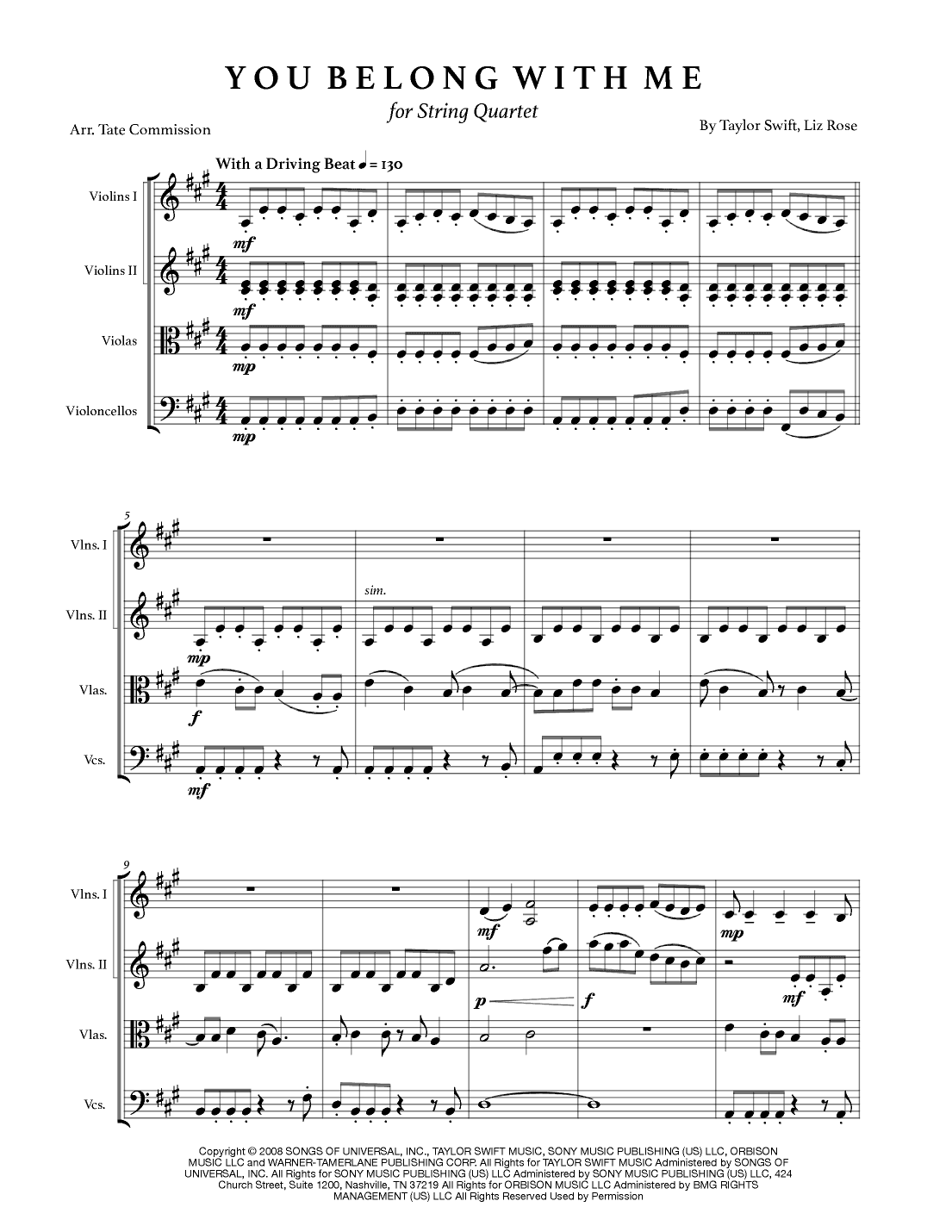 You Belong With Me (arr. Tate Commission)