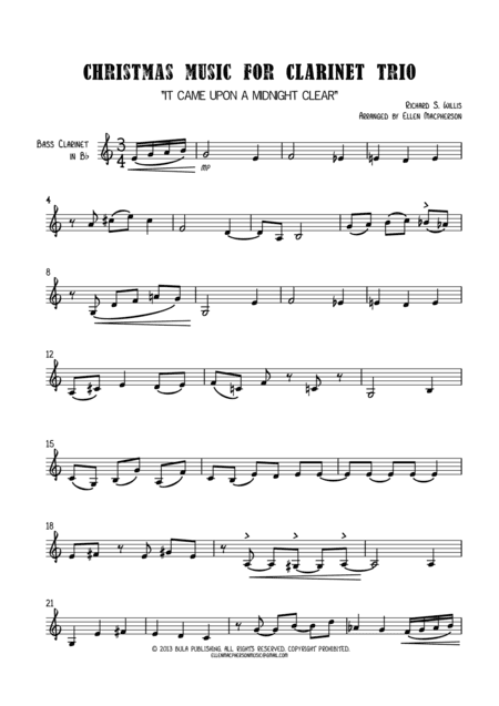 Christmas Music for Clarinet Trio - BASS CLARINET PART (arr. Ellen Macpherson)