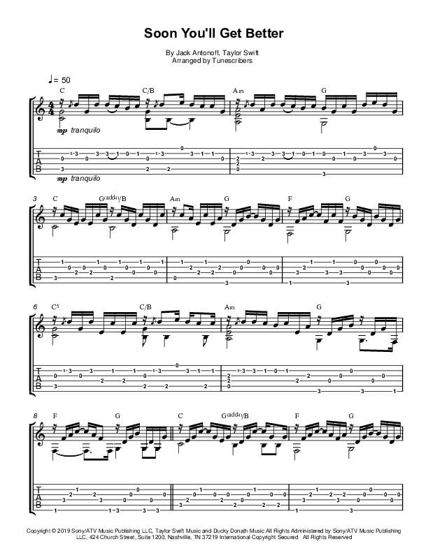 Soon You’ll Get Better (arr. Tunescribers)