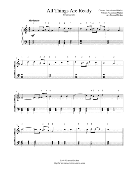 All Things Are Ready - easy piano (arr. Samuel Stokes)