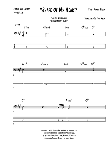 Shape Of My Heart (arr. Accubass)