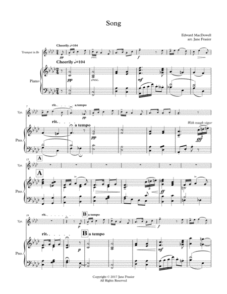 Song (arr. Jane Frasier)
