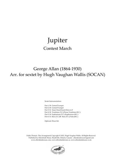 Jupiter - Contest March by George Allan - arranged for brass sextet (arr. Hugh Vaughan Wallis)