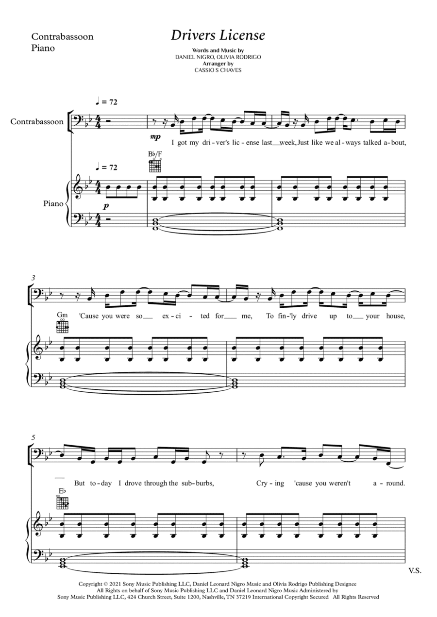 Drivers License (arr. Cássio Silva Chaves)