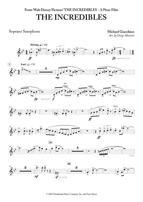 The Incredibles (main Theme) (arr. Diego Marani)