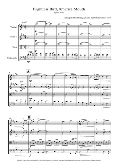 Flightless Bird, American Mouth (arr. Barbara Grahor Vovk)