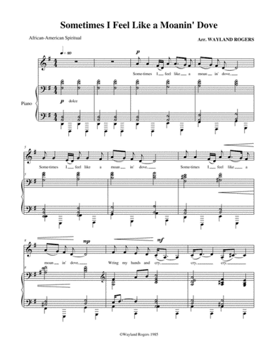 Sometimes I Feel Like a Motherless Child (Five Negro Spirituals) (arr. WR Editions)