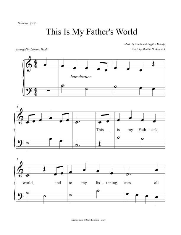 This Is My Father's World (Beginner) (arr. Leonora Hardy)