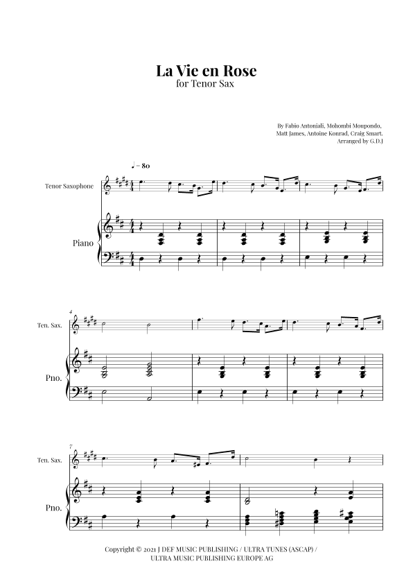 La Vie En Rose (arr. GDJ)