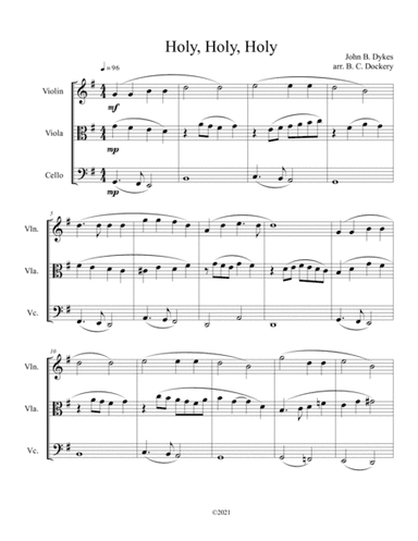Holy, Holy, Holy for string trio (arr. B. C. Dockery)