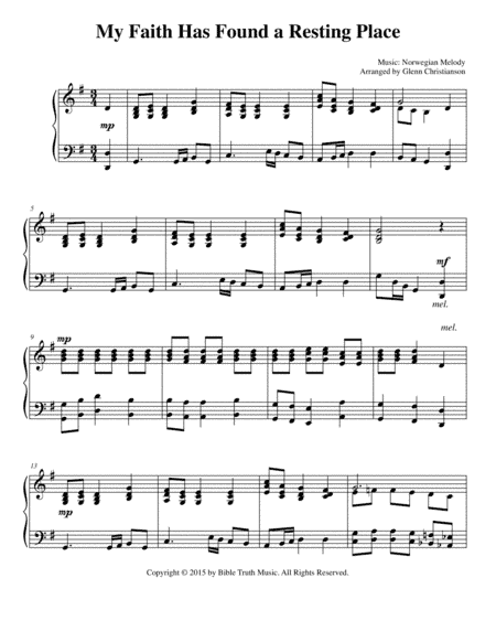 My Faith Has Found A Resting Place (arr. Glenn Christianson)