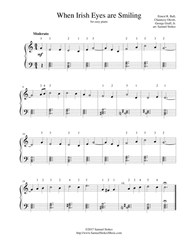 When Irish Eyes are Smiling - for easy piano (arr. Samuel Stokes)