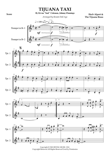 Tijuana Taxi (arr. Renato Dall Ago)