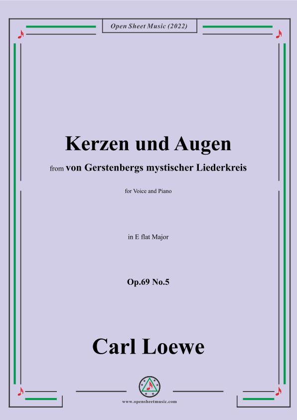 Loewe-Kerzen und Augen,Op.69 No.5,in E flat Major (arr. OSM Press)