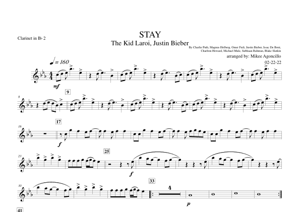 Stay (arr. Mikee Agoncillo)