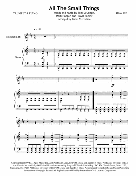 All The Small Things (arr. James M. Guthrie, ASCAP)
