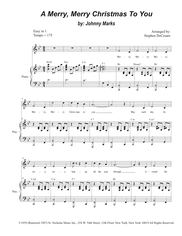 A Merry, Merry Christmas To You (arr. Stephen DeCesare)