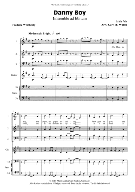 Danny Boy (arr. Gert Th. Walter)