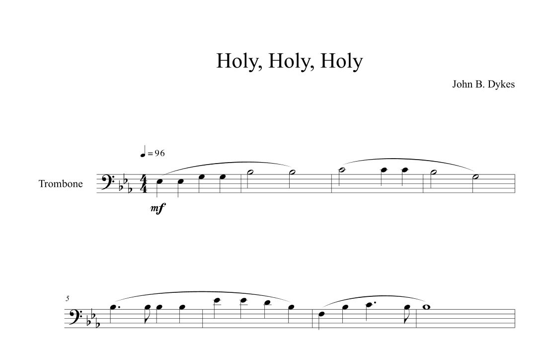 Holy, Holy, Holy (Trombone Solo) (arr. B. C. Dockery)