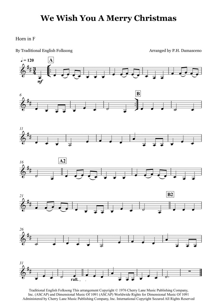 We Wish You A Merry Christmas (arr. P.H. Damasceno)