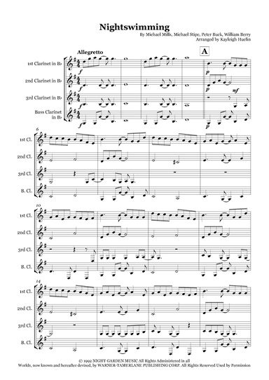 Nightswimming (arr. Kayleigh Huelin)