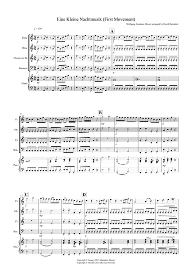 Eine Kleine Nachtmusik (1st movement) for Wind Quartet (arr. David Burndrett)