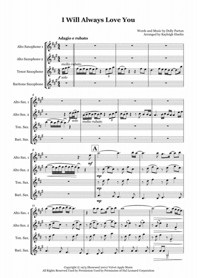 I Will Always Love You (arr. Kayleigh Huelin)