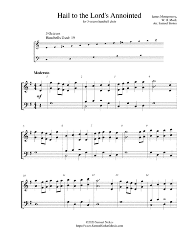 Hail to the Lord's Annointed - for 3-octave handbell choir (arr. Samuel Stokes)