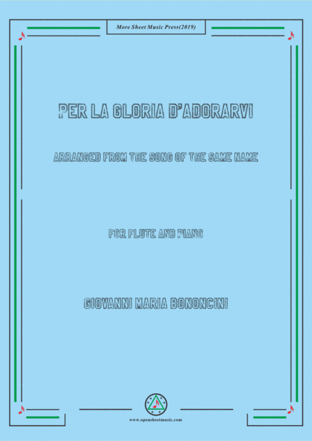 Bononcini-Per la gloria d'adorarvi, for Flute and Piano (arr. MSM)