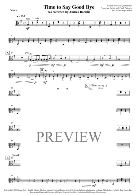 Time To Say Goodbye (arr. Jan Angermüller)