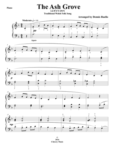 The Ash Grove - Piano Solo - Early Intermediate (arr. Dennis Ruello)