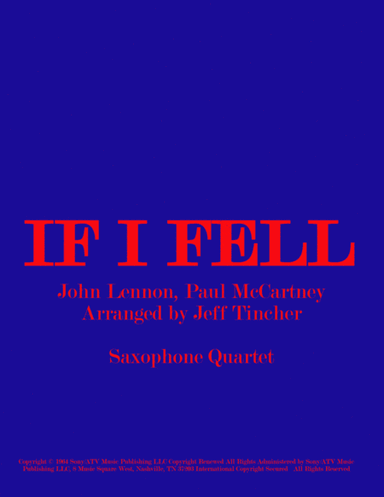 If I Fell (arr. Jeff Tincher)