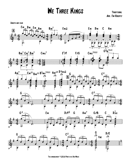 We Three Kings - Guitar Solo (arr. Tim Roberts)