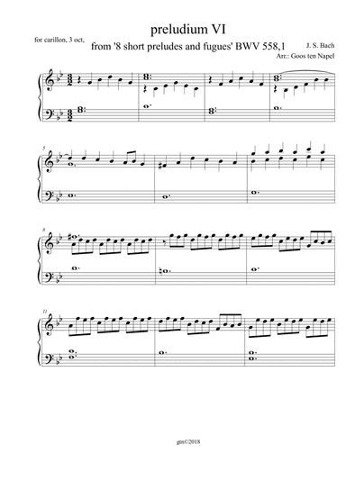 Preludium VI for carillon (arr. Goos ten Napel)