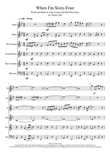 When I'm Sixty-Four (arr. Simon Cote)