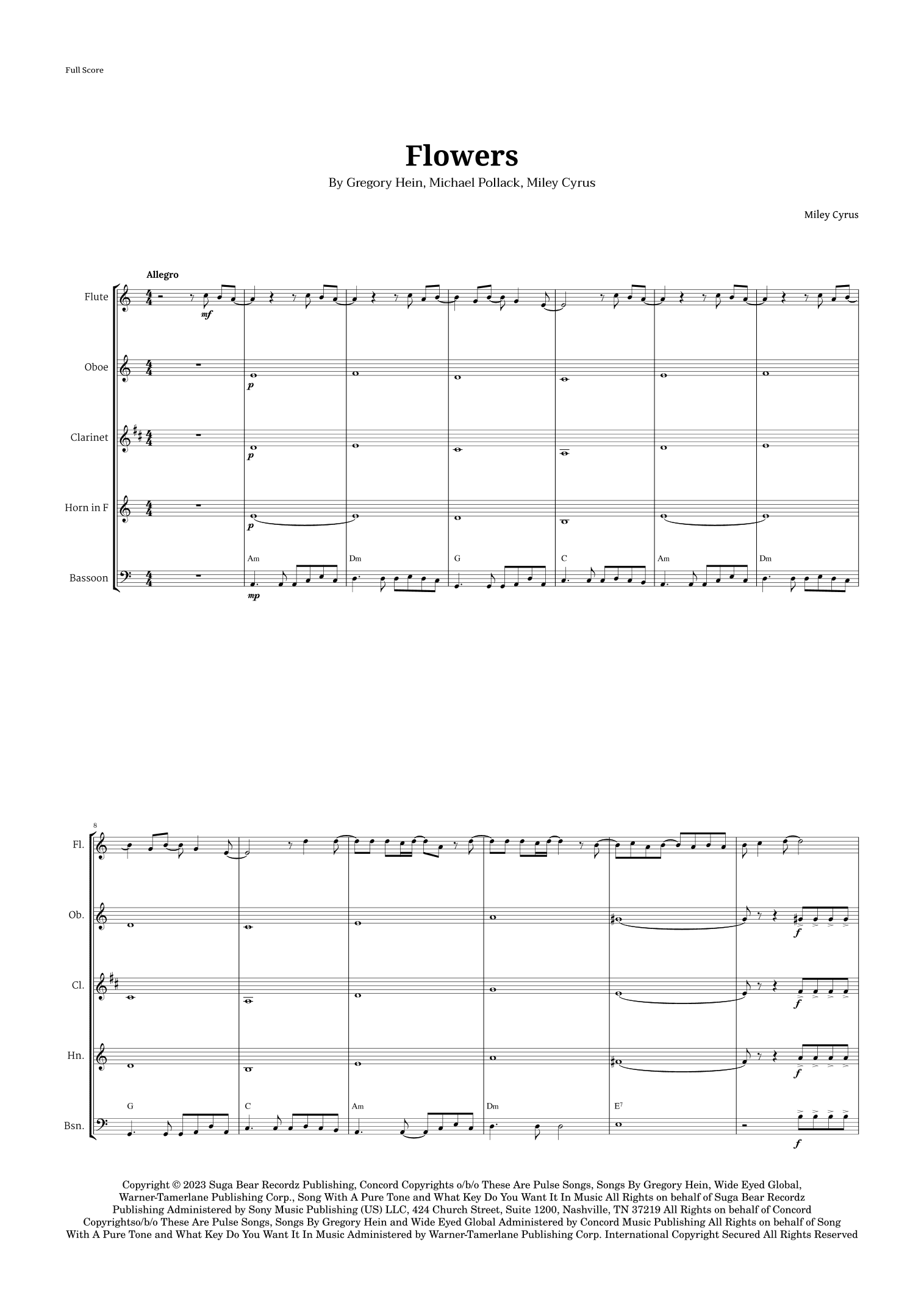 Flowers (arr. Langanho)
