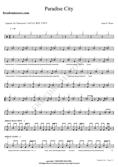 Paradise City (arr. COPYDRUM)