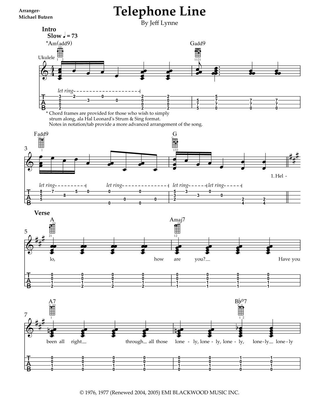 Telephone Line (arr. Michael Butzen)