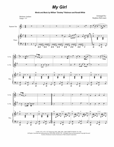 My Girl (arr. Stephen DeCesare)
