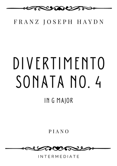 Haydn - Divertimento Sonata No. 4 in G Major - Intermediate (arr. Piacere Music Sheets)