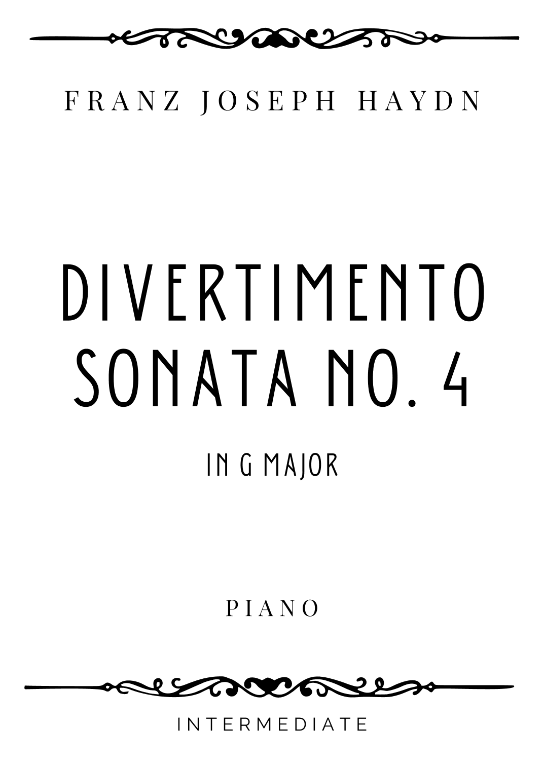 Haydn - Divertimento Sonata No. 4 in G Major - Intermediate (arr. Piacere Music Sheets)