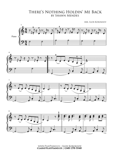 There's Nothing Holdin' Me Back (arr. Igor Korokhov)
