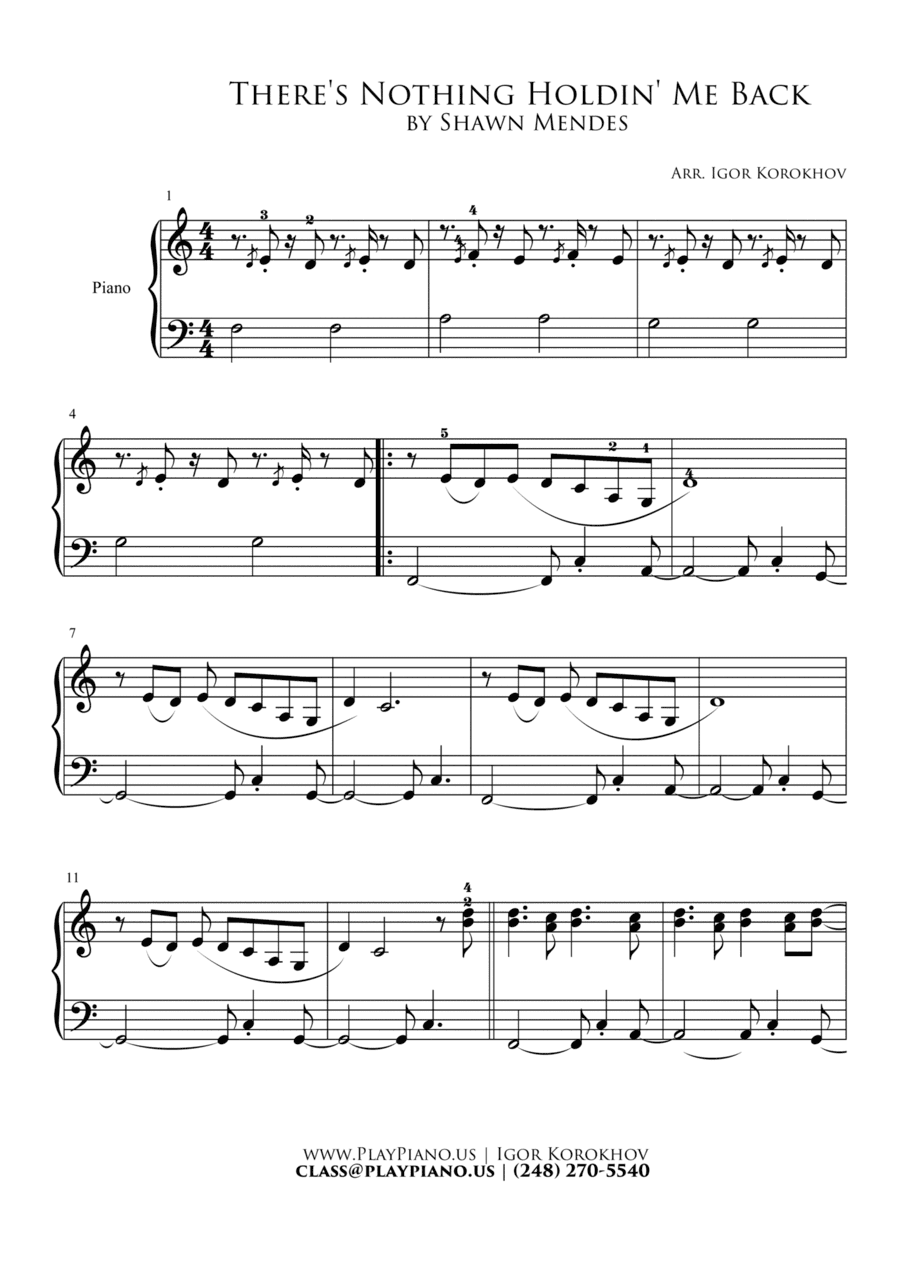 There's Nothing Holdin' Me Back (arr. Igor Korokhov)