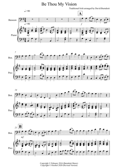 Be Thou my Vision for Bassoon and Piano (arr. David Burndrett)