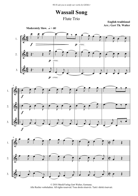 Wassail Song (arr. Gert Th. Walter)