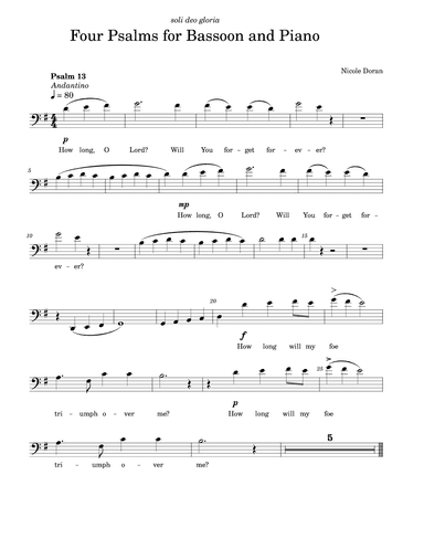 Four Psalms for Bassoon and Piano (bassoon part)