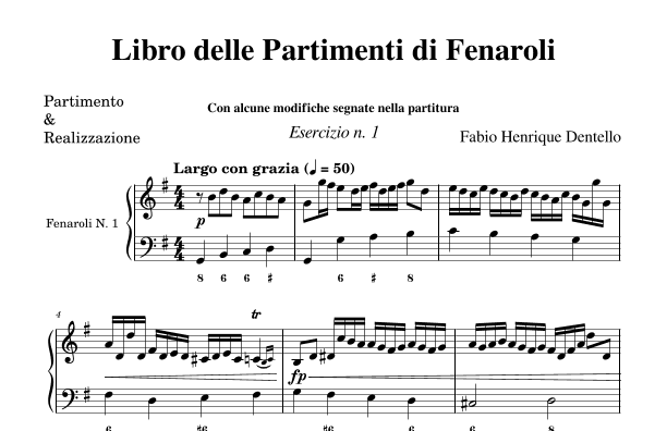 Libro delle Partimenti di Fenaroli  con alcune modifiche segnate nella partitura