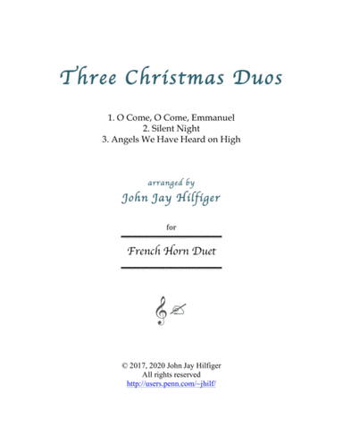 Three Christmas Duos for French Horns (arr. John Jay Hilfiger)