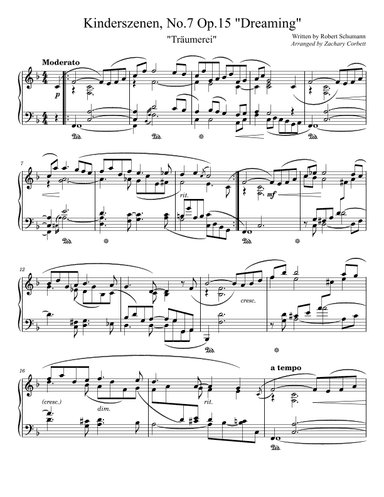 Kinderszenen No. 7 Op. 15 Dreaming (arr. Zachary Corbett)